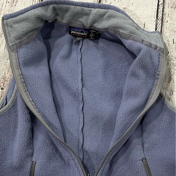 Vintage Women's Patagonia Lite Violet USA Made Fleece Zip Up Fleece Vest Coat - Picture 2 of 6